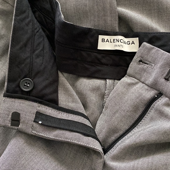 BALENCIAGA Straight Leg Wool Mohair Italian Made Light Grey Trouser Size 44 - Picture 10 of 14